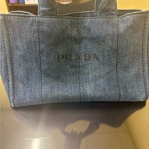 Prada Blue Denim Tote
